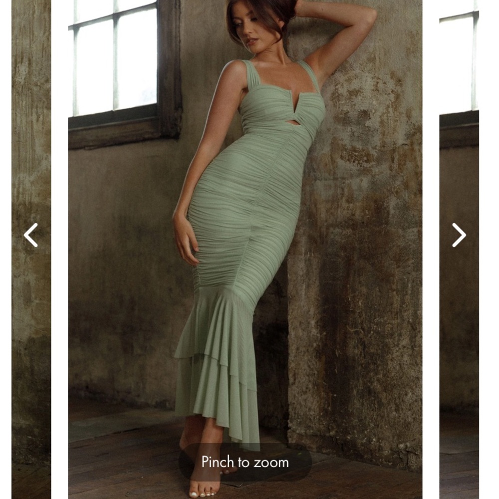 Selfie Leslie Nadia Ruched Fishtail Maxi Dress